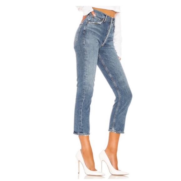 Agolde Riley High Rise Straight Crop Jeans - Picture 4 of 5